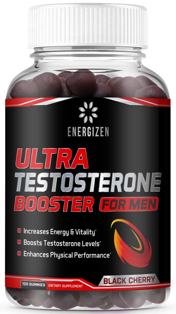 8in1 Testosteron Booster za moške s Tongkat Ali, Fenugreek, Ashwagandha in Magnezij - Izboljšati Libido & Hormonal Balance, Ne GSO Izdelano v ZDA, Črna Cherry, 120 Count Gummies za moške