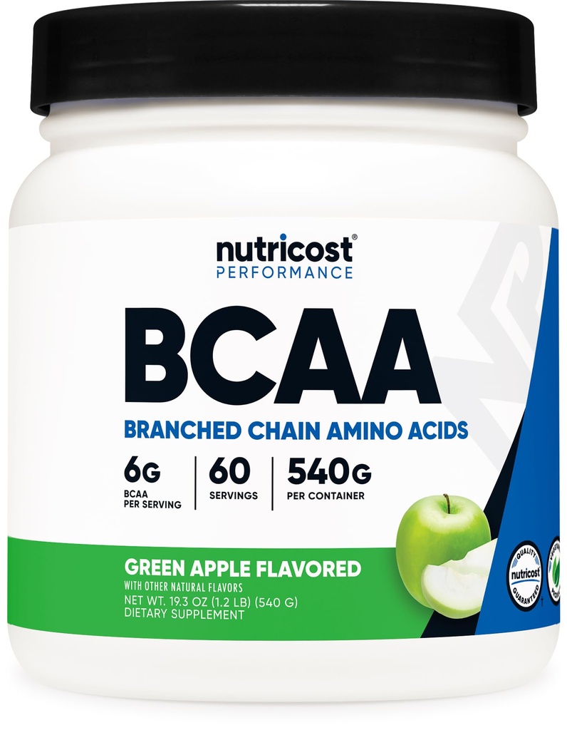 Nutricost BCAA prašek 2:1:1 (zeleno jabolko, 60 servingov)