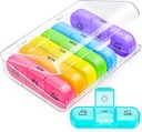 AUVON tedenske tablete Organizator 3 krat na dan, velike 7 dan tablete Box 3 krat na dan z ločenim vsebnikom, Prenosne tablete Primer za zdravila, vitamini, ribje olje in dodatki