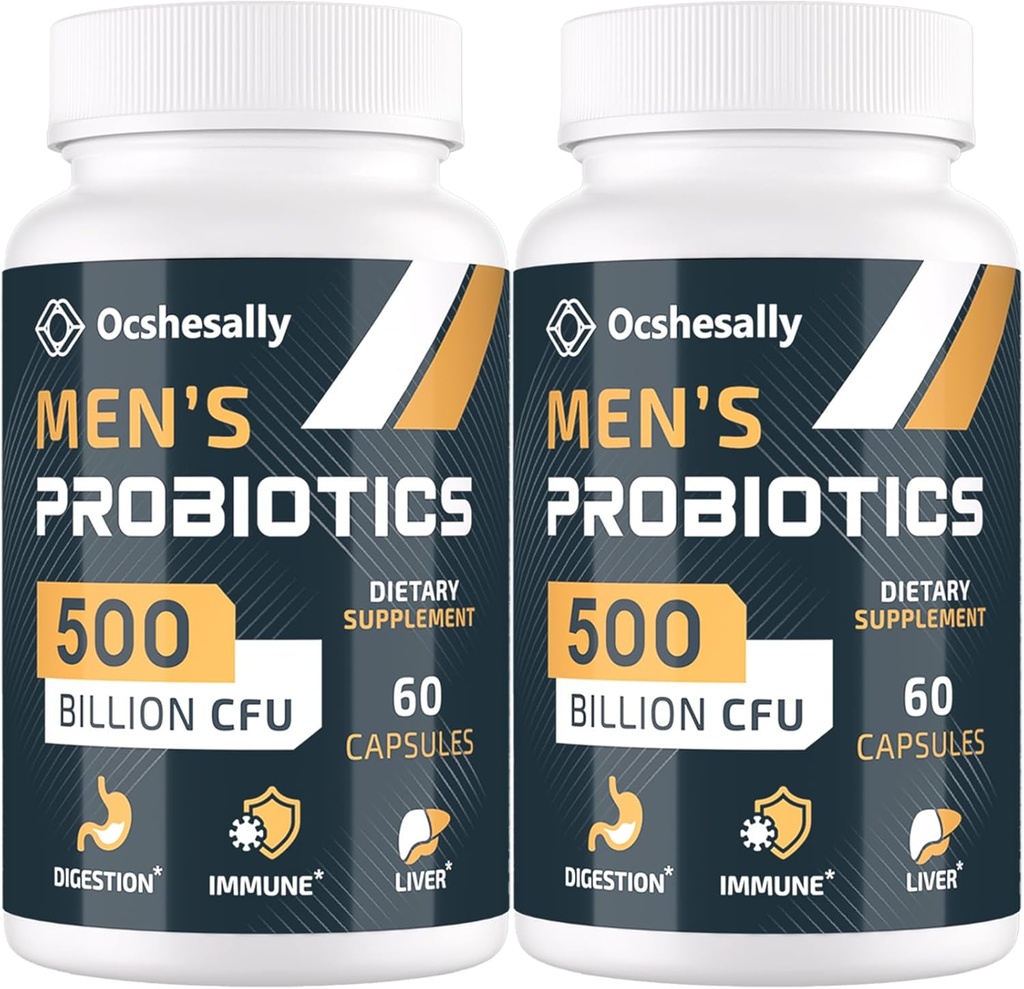 Probiotiki za moške, 500 milijard CFU-jev in 12 sevov Mens probiotiki, s kurkuma, brusnice, Goji - probiotiki za digestivno zdravje, črevesje, Imuno in napenjanje, Prostata & urinary Tract Health, 120 Kapsula