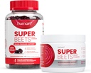 Humann SuperBeets Heart Gummies Nič sladkorja in črna češnja v prahu