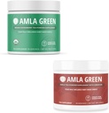 Amla Powder & Green Tea Superfood Supplement, Antioksidant Podpora, Izdelano z indijskih kosmulj (90 servies) & Hibiscus (30 servies), Organic, Vegan
