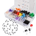 Komplet molekulskih modelov, 444 Pcs Organska molekularna kemija, Model Atom za lekcije v kemiji, Komplet za molekularne strukture, Ochem Science Darilo za učitelje in študente