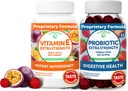 Lunakai Vitamin E in Probiotic Gummies Bundle - 3000 mcg Gummies za odrasle Energetska podpora - s 5 milijardami CFU na služijo za prebavno zdravje - Non-GMO, All Natural