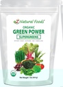 Z Natural Foods Organic Greens Superfood Powder - Ječmen trava, pšenična trava, Spirulina, Spirulina, Špinača, Brokoli, Alfijev list, Pesa koren, paradižnik, Dulse & Moringa - Raw Vegan Gluten Free - 1lb