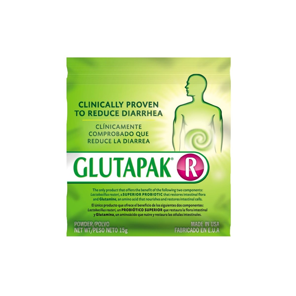Prebavni Health Powder z L-glutamin & Lactobacillus reuteri – Podpira Gut Barrier, Microbiome Balance & Nutrient Absorpcija – 15g vrečke, 3-Pack, Gluten & Laktoza brez