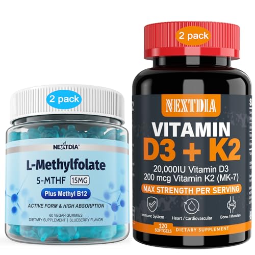 Vitamin D3 20.000 i.e. + K2(MK7) 200mcg, L-metilFolat 15mg in metil B12
