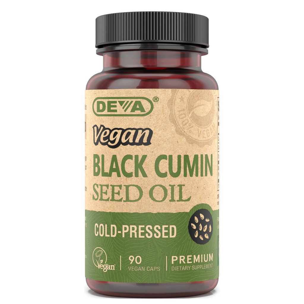 Deva Vegan Nutrition Black Cumin Seme Oil, hladno, nerafinirano, 90 kapsul (paket s 3)