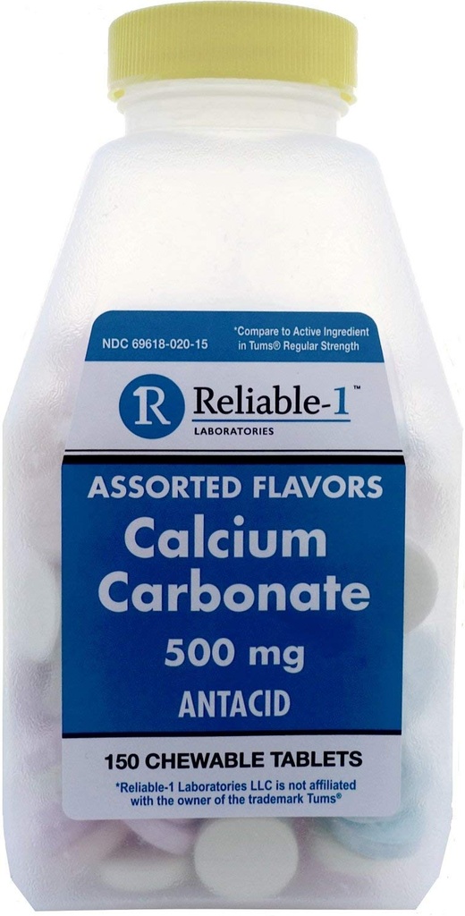 Kalcij 500 mg Generic za Tums Razvrščene sadne arome Žvečljive tablete Redna moč Antacid za prebavne motnje, zgaga, Sour Stomach 150 Žvečljive tablete v plastenki po 4