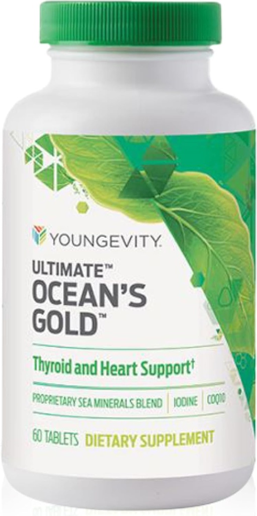 Youngevity Ultimate Ocean's Gold – podpira zdravje ščitnice, delovanje srca, in Hormone Ravnotežje z Ocean-Drerived Nutrients - 60 tablete (Pack od 1)