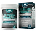 NaturaLife Labs Probiotiki 70 milijard CFU – 15 sevov z organskimi prebiotiki in postbiotiki – 3- v-1 formula – 30 veganskih kapsul