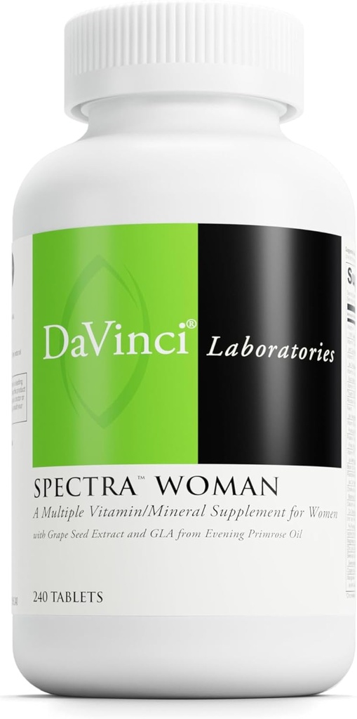DaVinci Labs Spectra Woman - prehransko dopolnilo za podporo zdravje kosti in potrebe žensk - z vitamini, minerali, kalcij, beta karoten, L-Cystein, grozdni ekstrakt, in več - 240 tablet