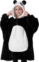 Žganje Getup Nositi Odeja Hoodie za dekleta in fante Sherpa Fleece Hooded Odejica Sweatshirt Topla Cozy Šerpa Nositi Overable Overable Hoodie z Giant Pocket & rokavi za otroke Panda
