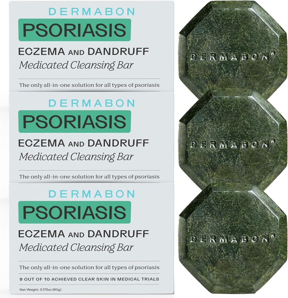 Dermabon 2% Psoriaza premogovega katrana Pranje in ekcema Bar Milo (3 pakiranje) 