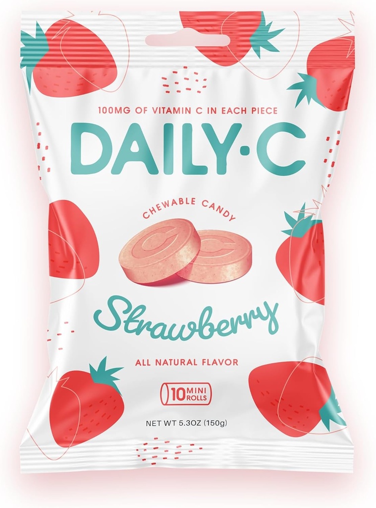 Dnevno-C Žvečljivi vitamin C Jagoda Žvečljiva Candy 