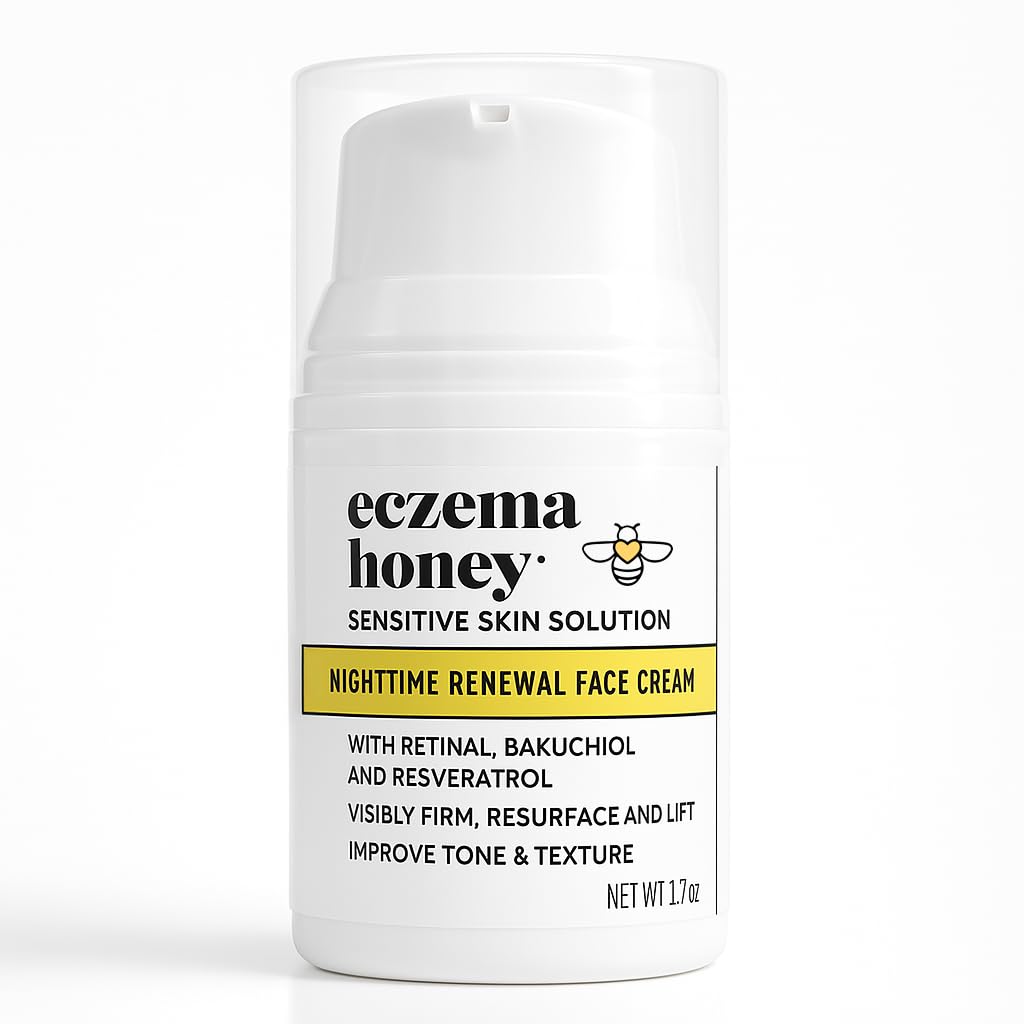 ECZEMA HONEY Koncentrirana nočna krema za obnovo obraza - proti staranju izdelki za nego kože - Nesproščen obraz vlažilec za ekceme, suhe in občutljive kože (1.7 Oz)