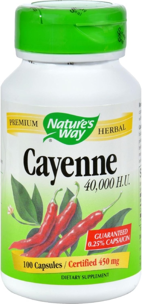 Naravna pot Cayenne in Pepper 450 Mg Kapsule, 100 Štetje