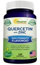 aSquared Nutrition Quercetin 1000mg z cinkovim dodatkom - 120 Kapsule - Quercetin Dihidrat s črnim jelenom in cinkom - Max Jakost Powder Complex tablete za pomoč izboljšati imunski odziv