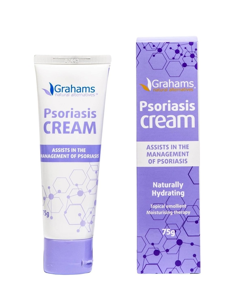Grahams naravna psoriaza krema - vlažilna psoriaza zdravljenje kože za zmanjšanje razjede, lajšanje vnetja, draženje, srbenje, rdečina in suhost - Fragrance & steroid-free (1 x 75g)