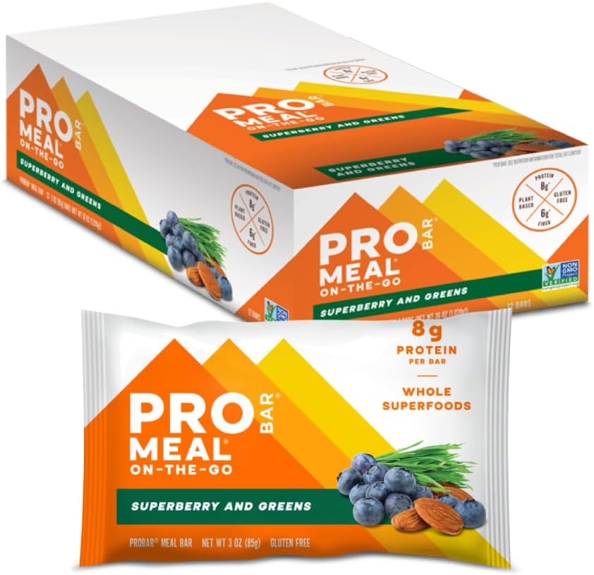 PROBAR - ŽELEZNIŠKE čokoladice, Superberry & Greens, Non-GMO, Gluten-free, zdravo, na rastlinah temelječe, Vse sestavine hrane, naravna energija (12 Štetje)