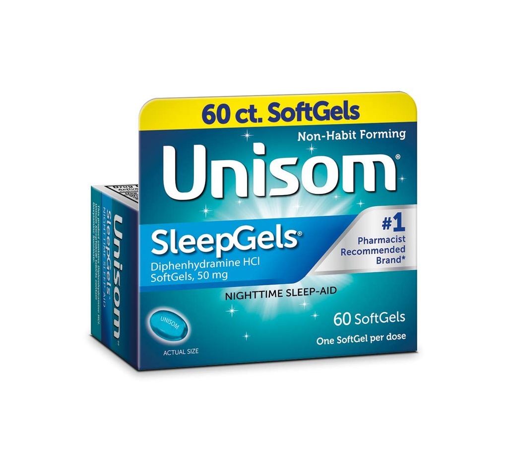 Unisom SleepGels, Difenhidramin HCl 50 mg, 60 število