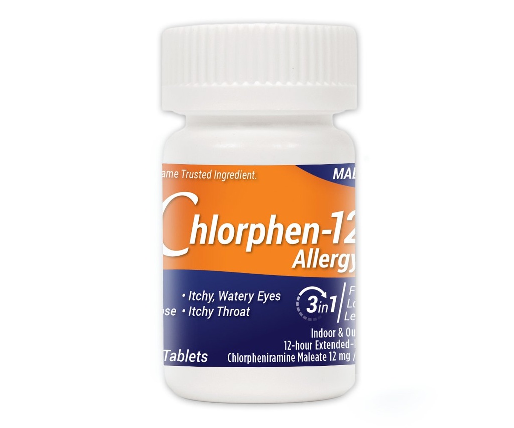 Klorfeniramin Maleat razširjena sprostitev, 12 Mg , 60 Tablete