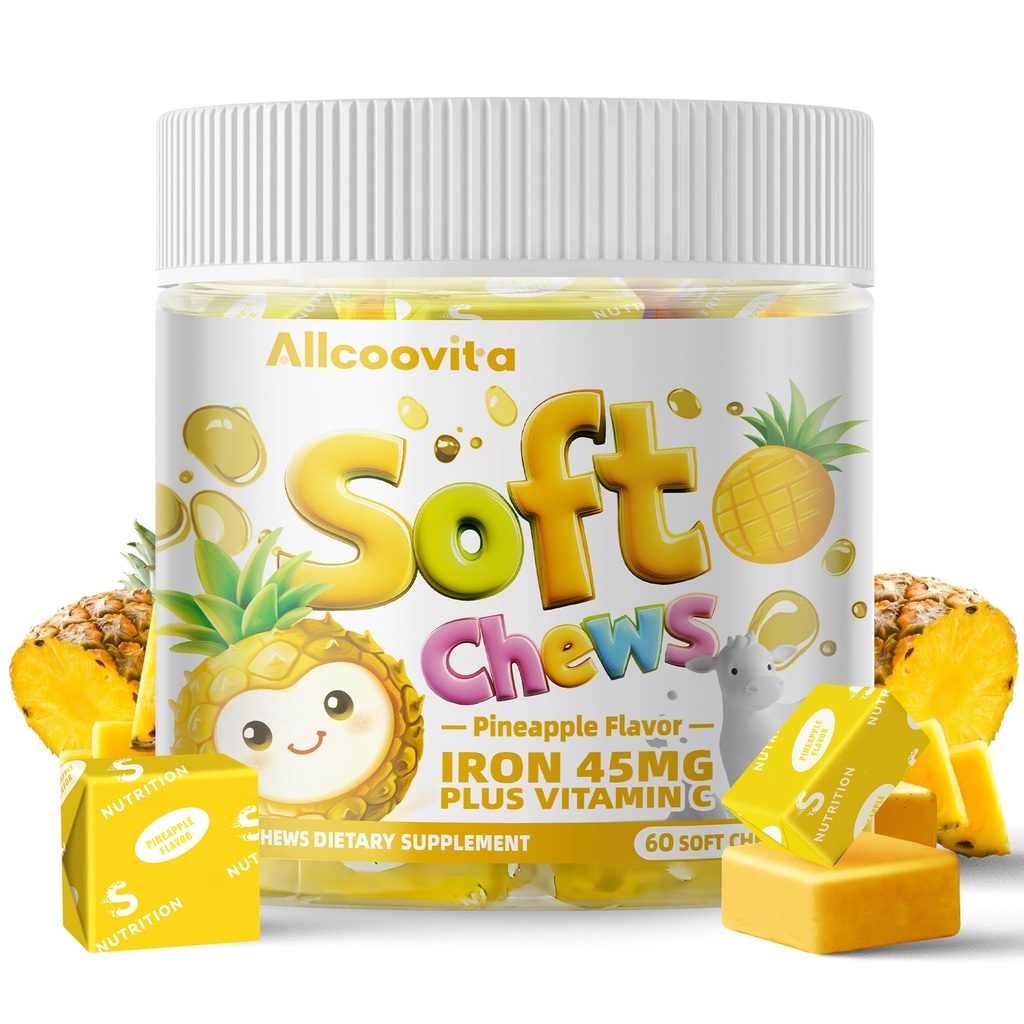 Iron Soft Chews dodatek z vitaminom C 