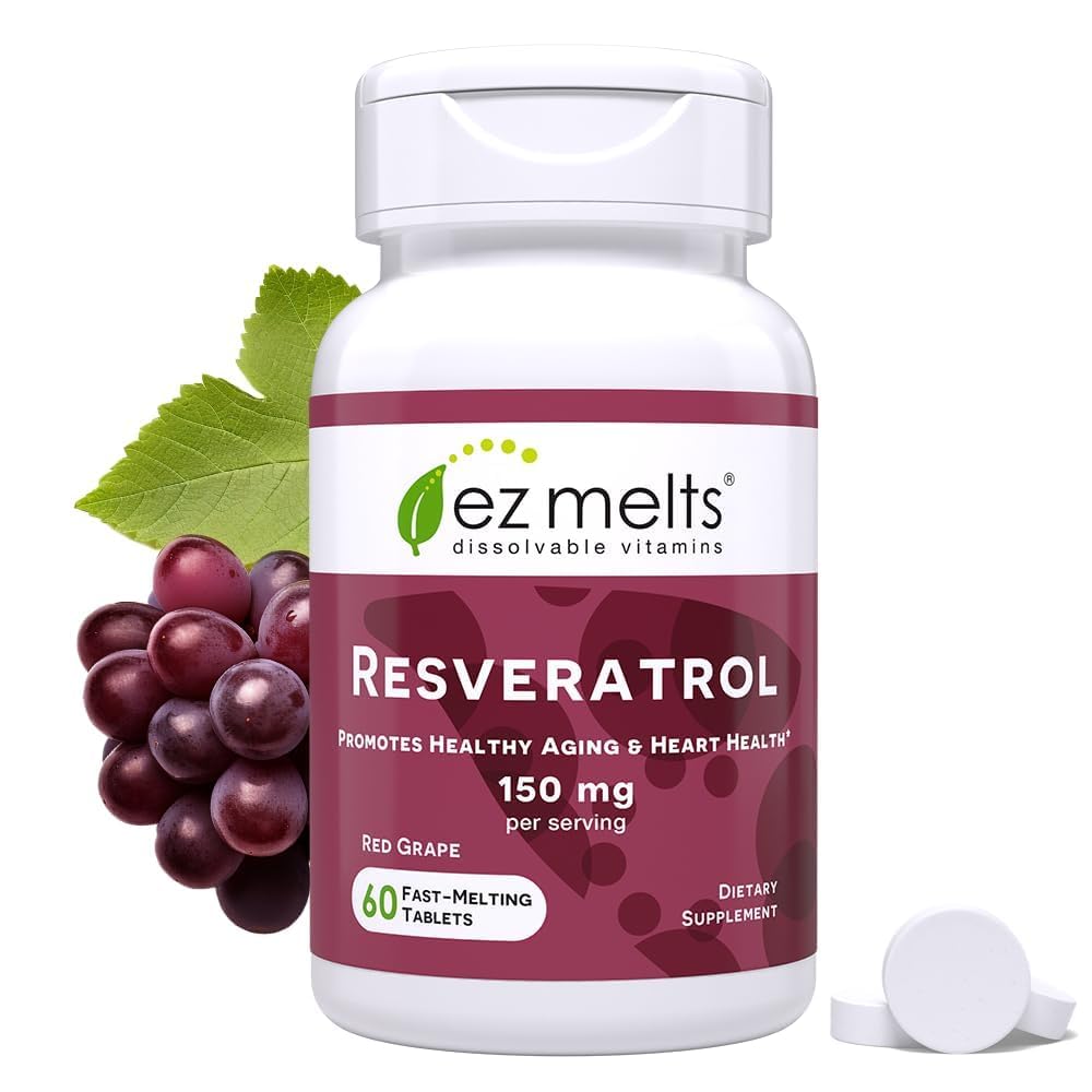 EZ Taline Razrešljiv Resveratrol dodatek 150 mg, brez sladkorja, 1-mesečna dobava - 1 pakiranje