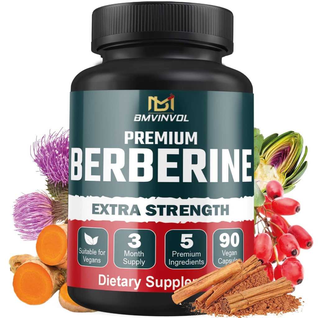 5-v-1 Berberine HCl s cejlon cimetom, mlečnim osatom, kurkuma, artičoko - 90 kapsul za 3 mesece
