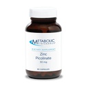 Metabolično vzdrževanje Cinkov pikolinat 30 mg - cinkov dodatek za moške in ženske z vitaminom C, čistim mineralnim podpornim kompleksom za imuno zdravje, 30 mg na kapsulo - 90 kapsul