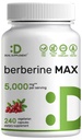 DEAL DOPOLNILO Berberine Max dodatek s kurkuma, 5000mg na serviranje, 240 Veggie kapsule – 97% Pure Berberine HCl – 20:1 Kurkuma koren ekstrakt – vegetarijansko prijazno, Non-GMO