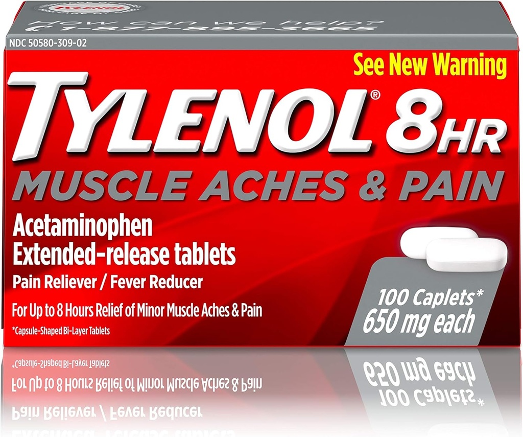 Tilenol 8 ur Mišične bolečine in bolečina Acetamol tablete za bolečine v mišicah in sklepih, 100 ā