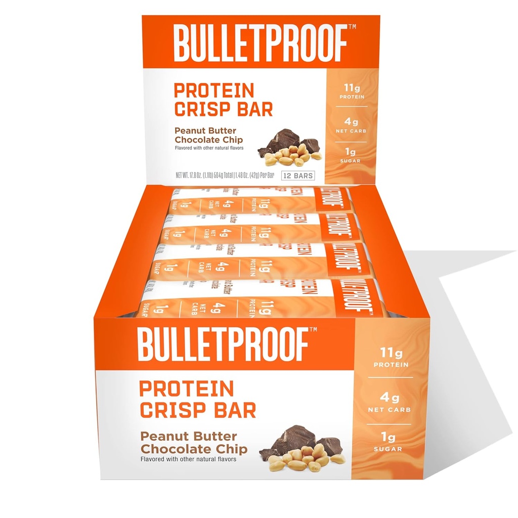 Neprebojne Protein Crisp Palice, Peanut Butter Chocolate Chip, 12 Pack, visoke beljakovine, nizek sladkor