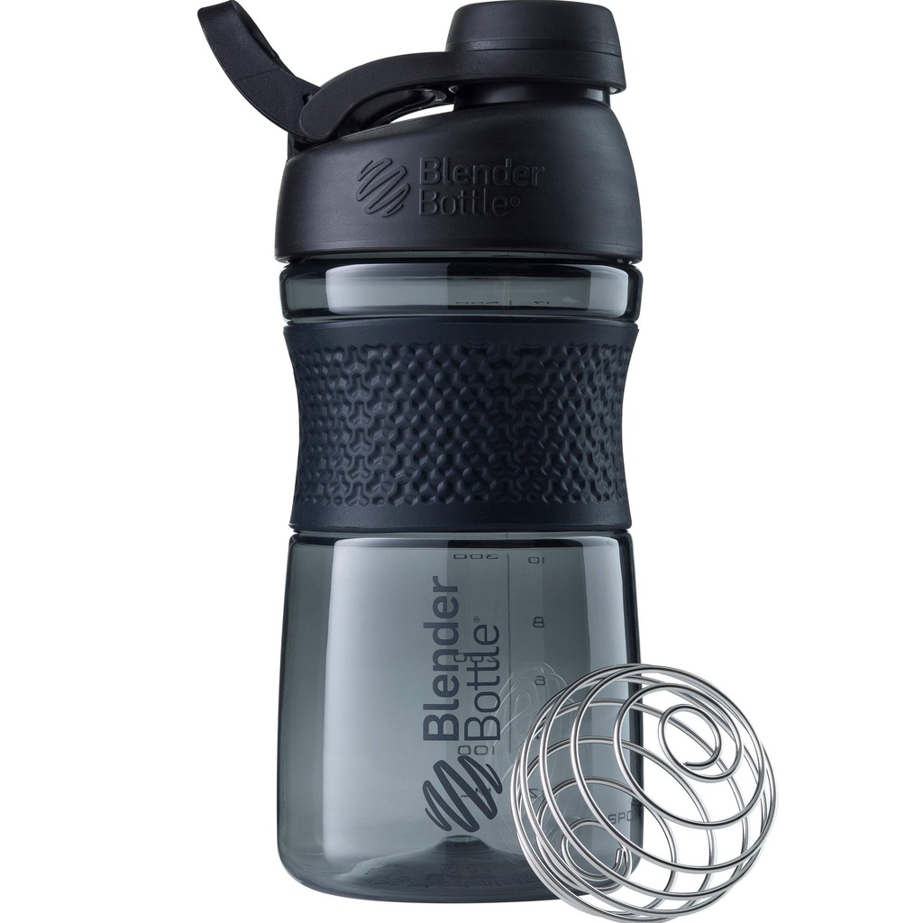 BlenderBottle SportMixer Shaker steklenica kot nalašč za beljakovinske Shake in pred vadbo, 20-ounce, črna
