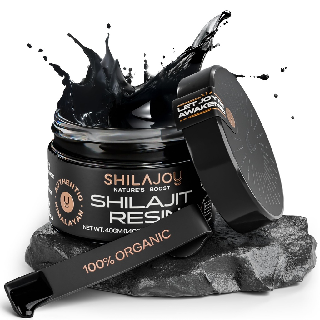 Organic Shilajit Resin za moške in ženske - Čista himalajska zlata stopnja z > 75% Fulvic Acid in 85+ Trace Minerals, ZDA Lab Tested, Energy Boost in Imunska podpora (40gm - 80 Serving)