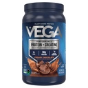 Vega proteini + Kreatin - 30g Rastlinske beljakovine, Čokolada, 13 Servingi, 3g Kreatin, 5g BCAA, Vegan, Keto, Gluten, Brez mleka, Nizka vsebnost ogljikovih hidratov, za rast mišic in popravila, Mešanica pijač, 23,4oz
