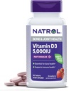 Natrol hitro raztopi vitamin D3 5000 i.e., prehransko dopolnilo za zdravje kosti in sklepov, dodatek za podporo kosti, 90 tablet, 90 dnevna oskrba