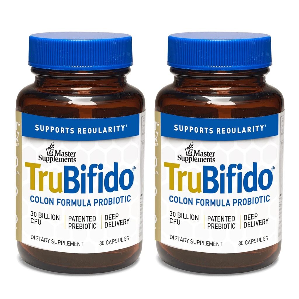 Master Supplements TruBifido - 30 kapsul, Pakiranje 2 - Močan probiotik za zdravje in energijo kolonije - Imunski booster, podpira rednost - Gluten brezplačno - 60 Skupaj služijo