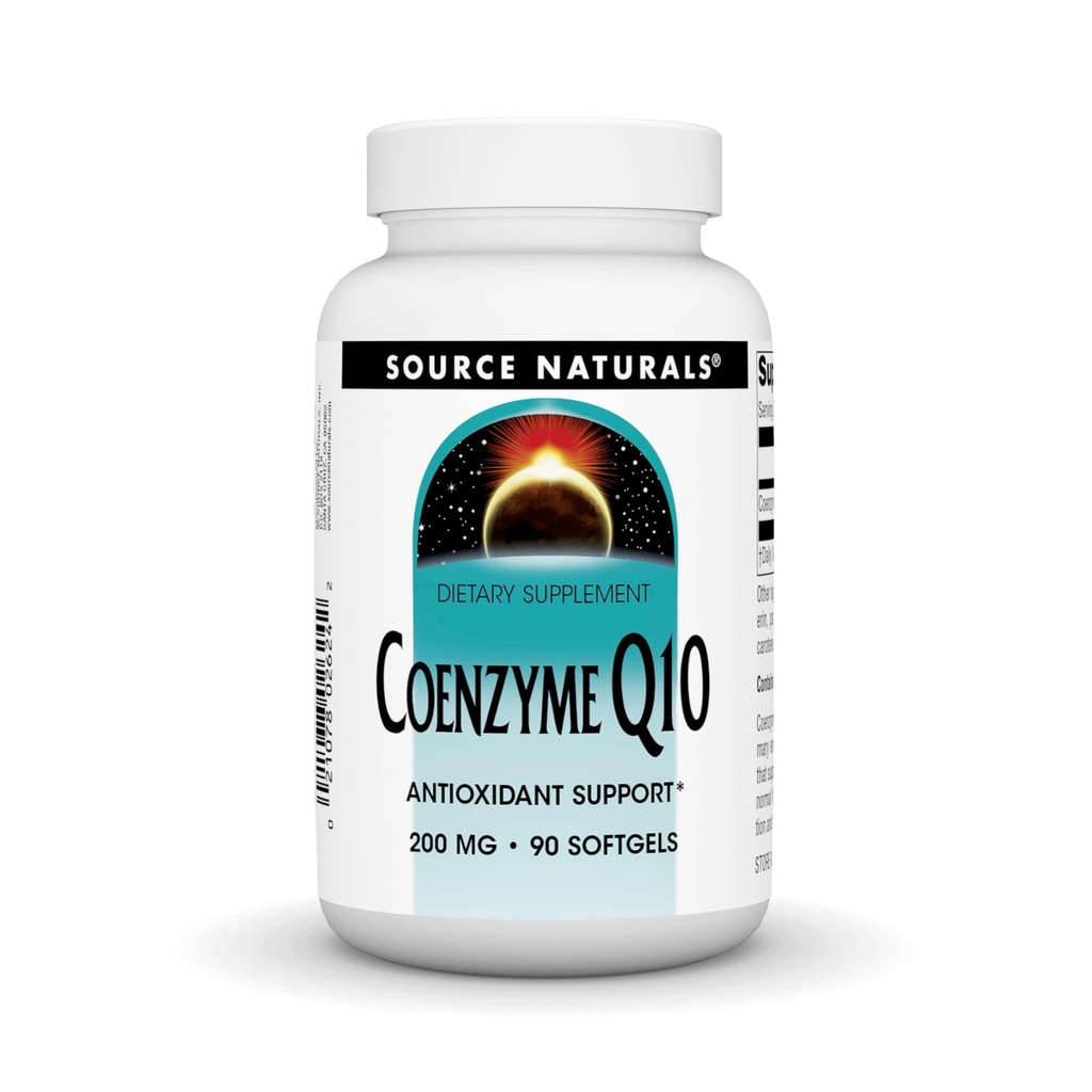 Source Naturals Koencim Q10, Antioksidant Podpora*, za srce, možgane, imuniteto, in Jetra Podpora, 200 mg - 90 Softgels