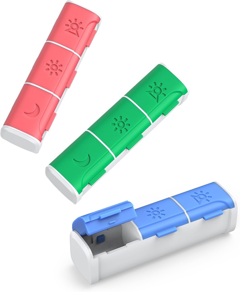Organizator tablete 3 krat na dan, (3 paket) majhne tablete Box, Daily Pill Organizator, Vlaga dokaz potovalne tablete Zabojnik za žepno torbico, Prenosno Medicine Box za zadrževanje vitaminov, ribje olje, dodatki