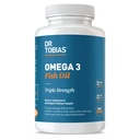 Dr. Tobias Omega 3 ribje olje, 2000mg Trojna moč z 800mg EPA 600mg DHA na strežbo, ribje olje Omega 3 Dopolnila za srce, možgani in imunske podpore, 60 Mehkužci, 30 Servings