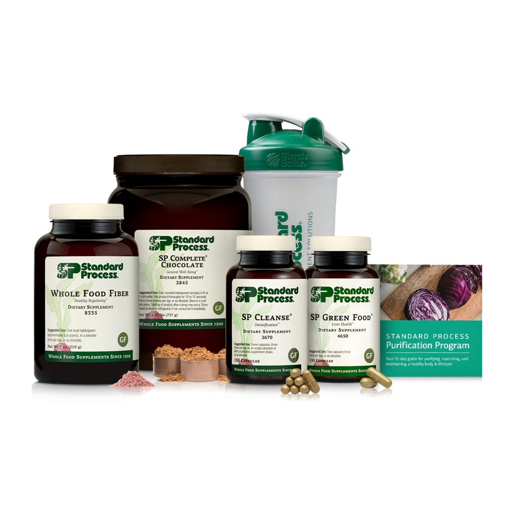 Standardni proces Purification Kit z SP Complete & Cela hrana Fiber - Detox & Jetra Podpora - Cela hrana na osnovi Fiber Kit za vzdrževanje zdravo telo - 21-dnevni program - Čokolada