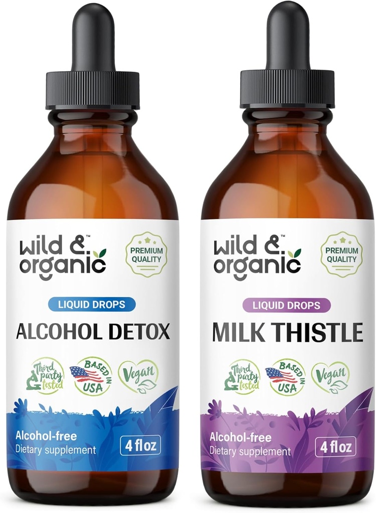 Divji in organski alkohol Detox Tinktura 4 fl oz & mleko tinktura 4 fl oz
