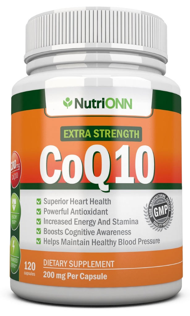 CoQ10 200 mg (dvojna jakost), 120 kapsul - visoko Absorpcijski koencim Q10 - znanstveno dokazano dodatno jakost CoQ10 Ubikinon - zaloga 4 mesecev
