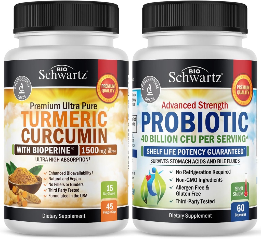 Kurkumin 1500 mg 45 število + probiotik 40 milijard CFU 60 število