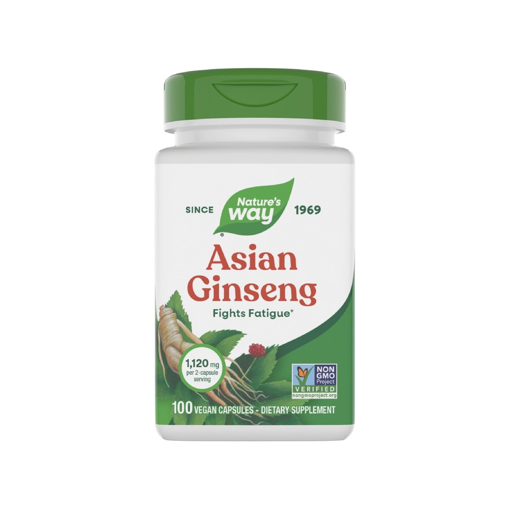 Narava pot Asian Ginseng, Boji utrujenost*, 1,120mg na 2-kapsule Serving, Non-GMO projekt Verified, Vegan, 100 Kapsule (Packaging May Vary)