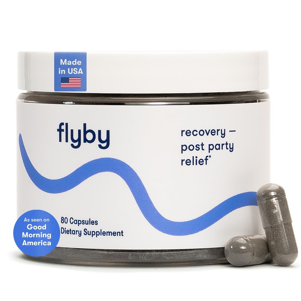 Flyby recovery dodatek - vse visi, brez konca!TM - z mlečnim osat, Vitamin C, Aktiviran Charcoal, in Apple Cider Vinegar - Pre & Post Pitje Formula (80 Count)