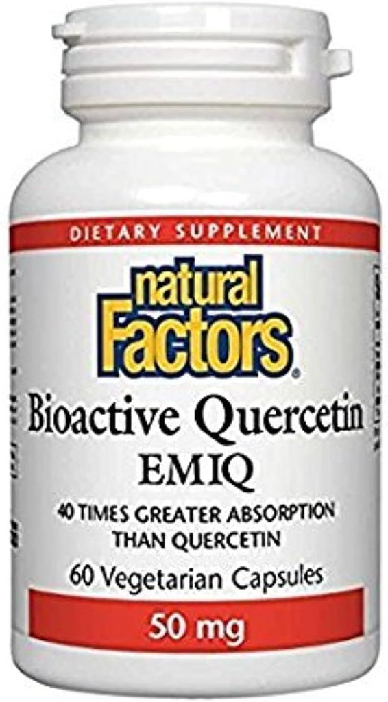 Naravni dejavniki Bioaktivni Quercetin EMIQ 50mg, 60 Vegetarijanske kapsule