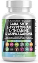 Čisti nutraceuticals GABA 750mg 5 HTP 200mg L Tryptofan 500mg L Theanine 200mg Ashwagandha SAM-e L-Glicin - podpora razpoloženju Vitamini za ženske in moške z L-tirozin 5-HTP (5-hidroksitriptofan)