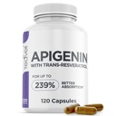Napredno Apigenin dodatek z Resveratrol za superior biorazpoložljivost– 50 mg Apigenin za podporo spancu brez melatonin- dopolnil Magnezijev treonat, L Theanin- 120 Kapsule, Vegan prijazno